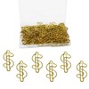50PCS Creative Golden Dollar Sign Paper Clips Bookmarks, Cute Shaped