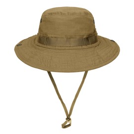 IDOGEAR Wide Brim Boonie Hat Sun Hat for Men Women Fishing Hunting Outdoor Activities with Adjustable Loops Buckle(Coyote Brown)