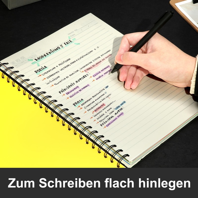 CAGIE A5 Notebook with Index Ruled Spiral Bound 220 Sheets