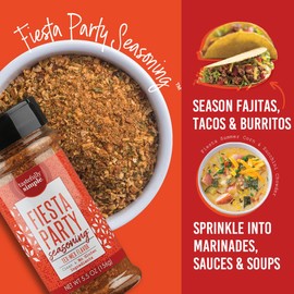 Tastefully Simple Fiesta Party Mexican Seasoning for Tacos, Fajitas, Enchiladas, Dips, and More, Clean, Keto, and Paleo, No MSG or Gluten Ingredients, 5.5 oz (Pack of 3)