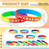 Rainbow Pride Bracelet Gay Lesbian Wristbands Motivational Quote Rubber Inspirational