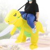 Yellow Dinosaur Inflatable Costume Half Body Model Weird Dinosaur Shape