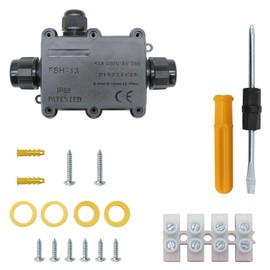 MAKERELE Waterproof Junction Box 3 Way IP68 Cable Connector Wire Range 5 to 15mm Underground Electrical Junction Box with Screw Terminal Block External Power Cord Junction Boxes