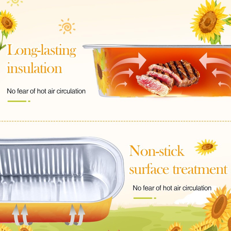 Tioncy 50 Set Mini Sunflower Loaf Pans with Lids Spoons