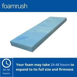 FoamRush 1" x 25" x 37" Gel Memory Foam Only Insert, Square Pad, Memory Foam Topper, Seat Cushion Replacement, Upholstery Foam, Pet Bed Memory Foam, Wheelchair Seat Cushion, Made in USA
