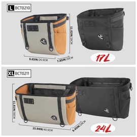 Bike Basket Bag for Brompton Folding Bike, 17L Bike Carrier with Quick Release Mount, Laptop Pocket & Pet Friendly Bicycle Basket (Khaki, 17L)