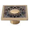 Floor Drain Metal Squared Retro Style Water Drainage Shower Drain
