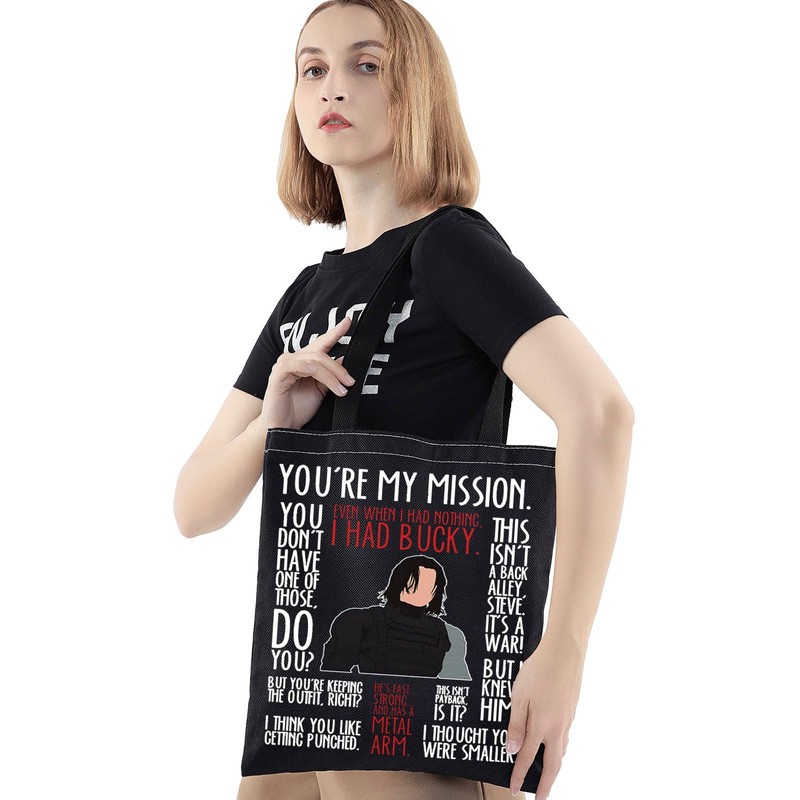 BWWKTOP Bucky Tote Bag Superheros Barnes Fans Gift Even When