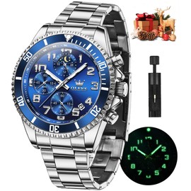 OLEVS Watches for Men, Chronograph Big Face, Waterproof Luminous,Multi-Function with Date, Luxury Men Watch