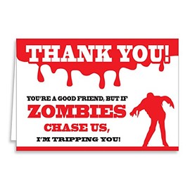 Guajolote Prints Funny Zombie Thank You Cards & Envelopes (12 Pack) for Birthday Parties