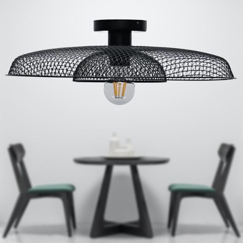 firstchoicelighting Matt Black Ceiling Light Flush Mount for Easy Fit