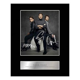 Iconic Pics Mark Owen, Gary Barlow, Howard Donald Signed Mounted Photo Display Take That