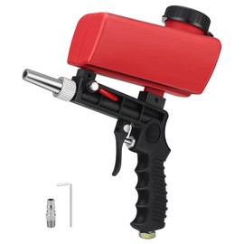 Pneumatic Sand Blaster Portable Handheld Small Sand Blasting Machine Multifunctional Sand Blasting Gun Pneumatic Sandblasting Gun for Remove Paint Stains Rust Clean Surfaces (Red)
