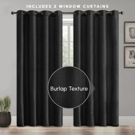 Elegant Comfort Blackout Grommet Top Curtains - 2 Panels Set - Window Treatment, Thermal Insulated, Room Darkening, Energy Saving Window Drapes for Living Room (Set of 2) - W54 X 95inch, Black
