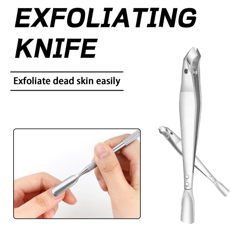 Professional 2-in-1 Mini Cuticle Nipper with Pusher Stainless Steel Nail