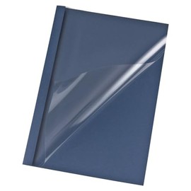 VEPATIM 25 Thermal Binding Covers A4 4 mm for 40 Sheets Leather Look Blue