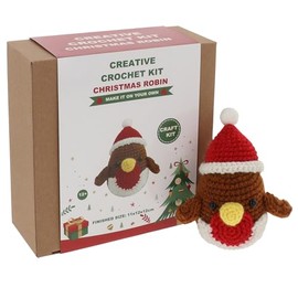 Shudehill Giftware Creative Crochet Kit for Adults – DIY Christmas Robin Craft Set, Perfect for Beginners, Includes All Materials & Instructions for a Fun, Easy Crochet Project