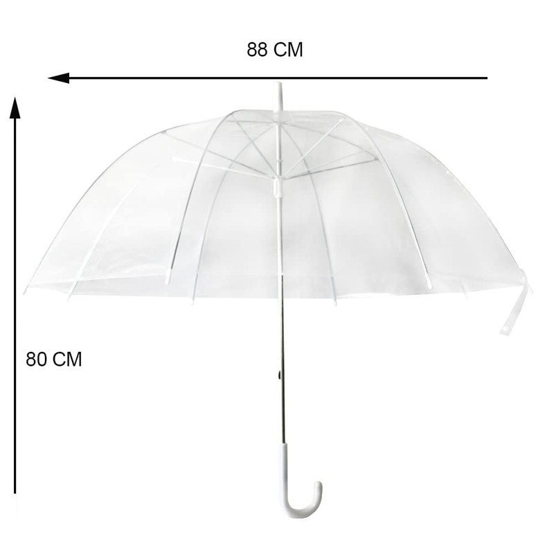 Unibos 4 x Set Rain Umbrellas Dome Birdcage Transparent PVC