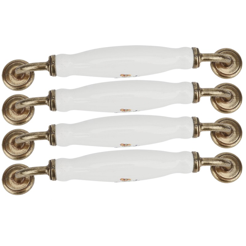 4 Sets Ceramic Handle European Style 160mm Hole Distance Cabinet