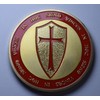 Large Masonic Knights Templar 24ct Gold Coin with Red Enamel.