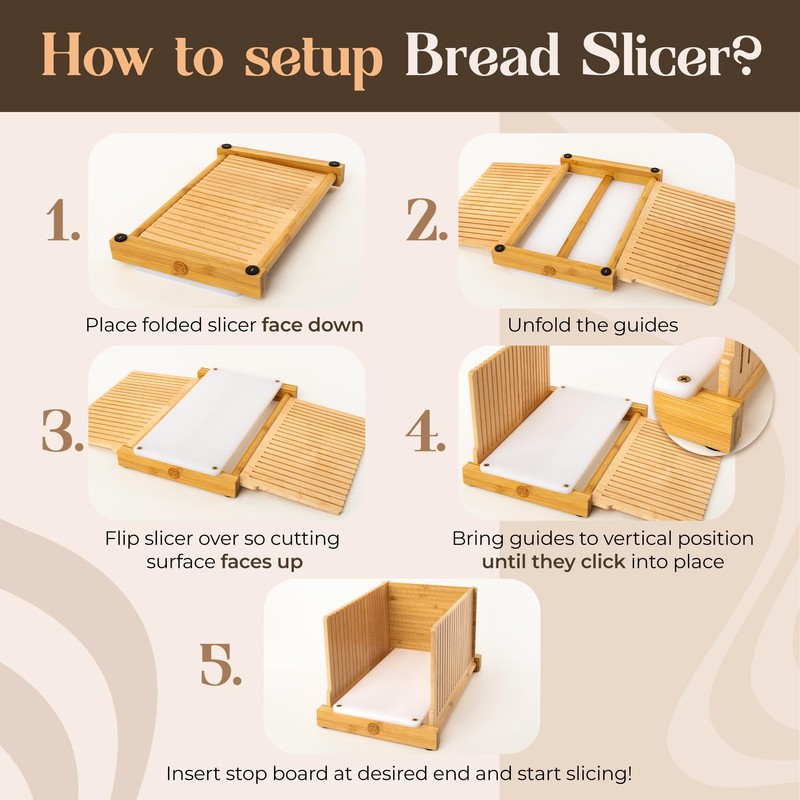ABIOTO Bread Slicer for Homemade Bread - No Splinter with
