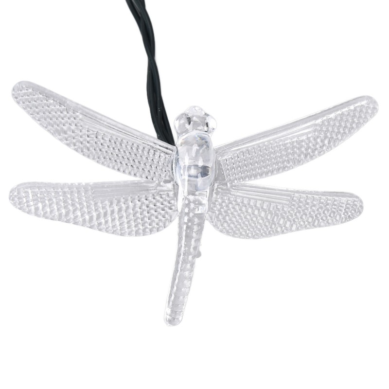 Dragonfly Solar String Lights 30LEDs Solar Powered Fairy Lights Waterproof