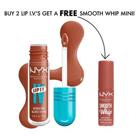 NYX Professional Makeup Lip I.V. Hydrating Lip Gloss Stain, Buy 2 Get a Free Smooth Whip Mini! NYX Professional Makeup - Color: 16 Grape Gushin