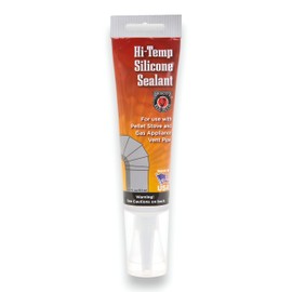 Meeco's Red Devil 600B Black High-Temperature Silicone Sealant for Pellet Stove Flues & Gas Vent Pipes (2.8 fl oz) - Ready to Use - Made in The USA