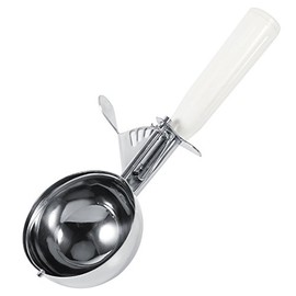 Cuchara para Helado Pastel y Frutas Cocina de Acero Inoxidable Cuchara de Melón Mangos Suaves de Silicona Vajilla para Helado(8CM)