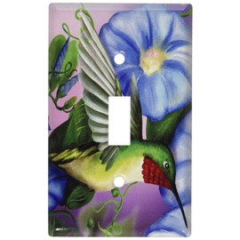 Art Plates - Hummingbird & Flowers Switch Plate - Single Toggle