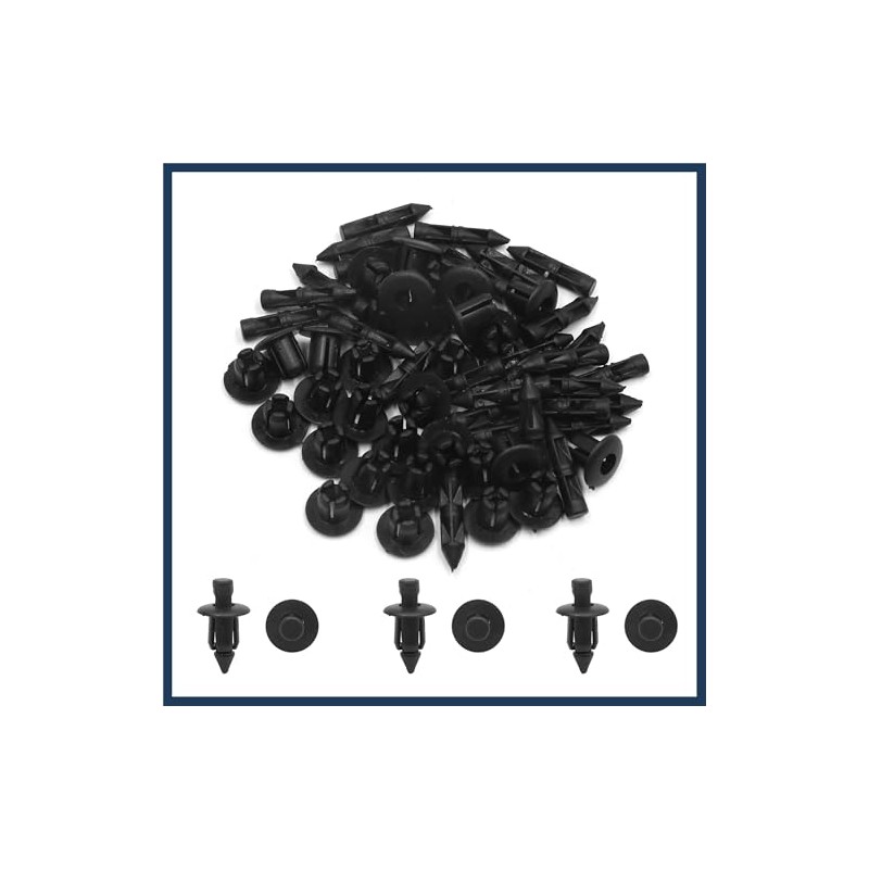 INFINAUTO 30pcs Black 6mm Hole Diameter Car Door Plastic Rivets