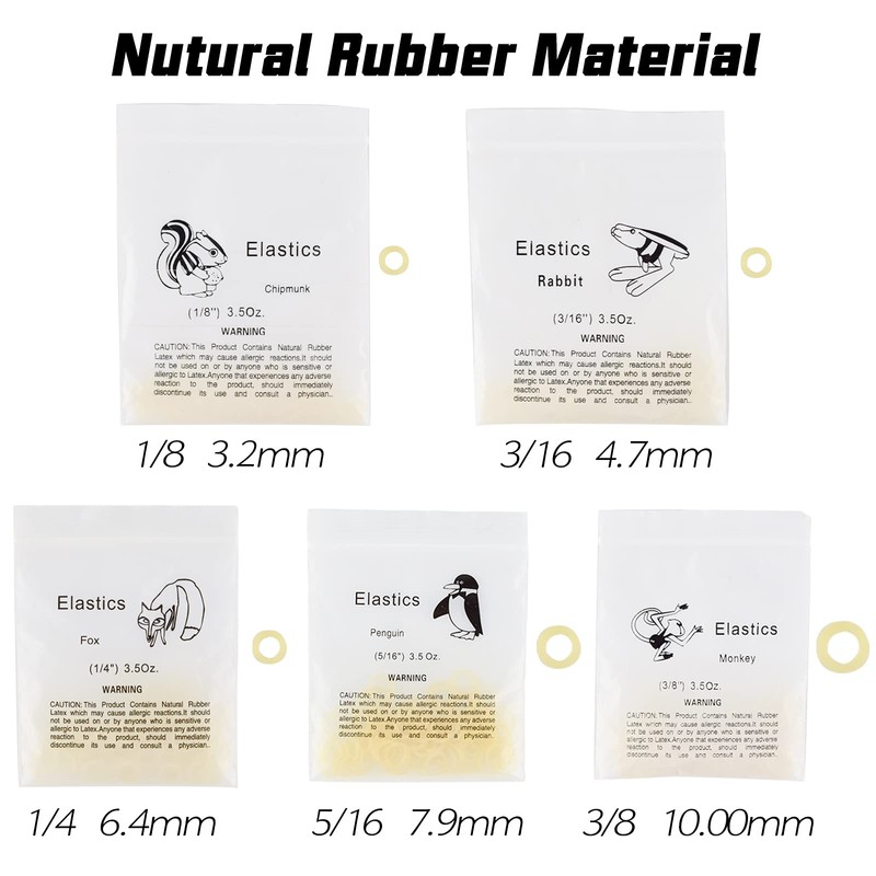 500 Pcs Orthodontic Elastic Rubber Bands, 3.5 Ounces Heavy Dental