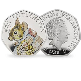 Flopsy Bunny 2018 UK 50p Silver Proof Coin Beatrix Potter