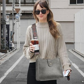 APHISON Crossbody Bags For Women Trendy, Vegan Leather Hobo Handbags Crossbody Purses Shoulder Bucket Bag with 2 Strap