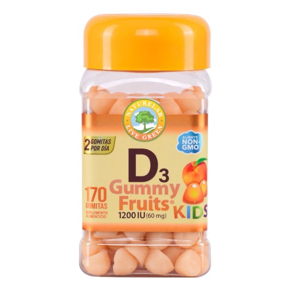 Naturelab Vitamina D3 Kids, Gummy Fruits Sabor Durazno