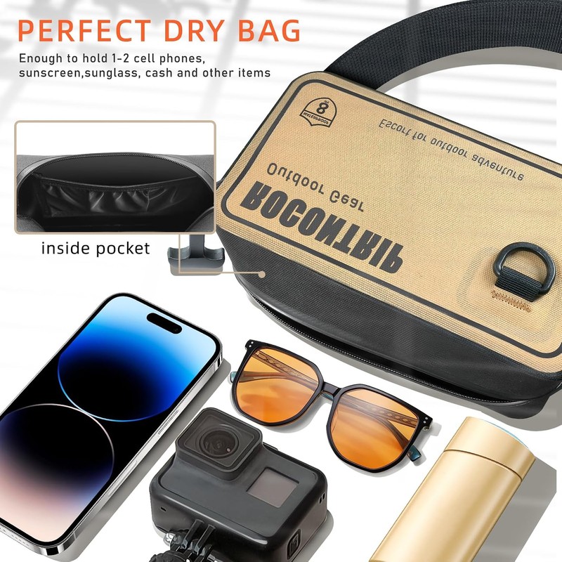 ROCONTRIP - Bolsa seca 100 % impermeable, paquete de cintura