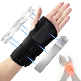 Muñequera Ortopedica Muñequeras de Soporte - Muñequera Tunel Carpiano Ajustable Con 3 Soportes, Ferula Tunel Carpiano para Artritis Tendinitis Fracturas(Negro, Mano Lzquierda)
