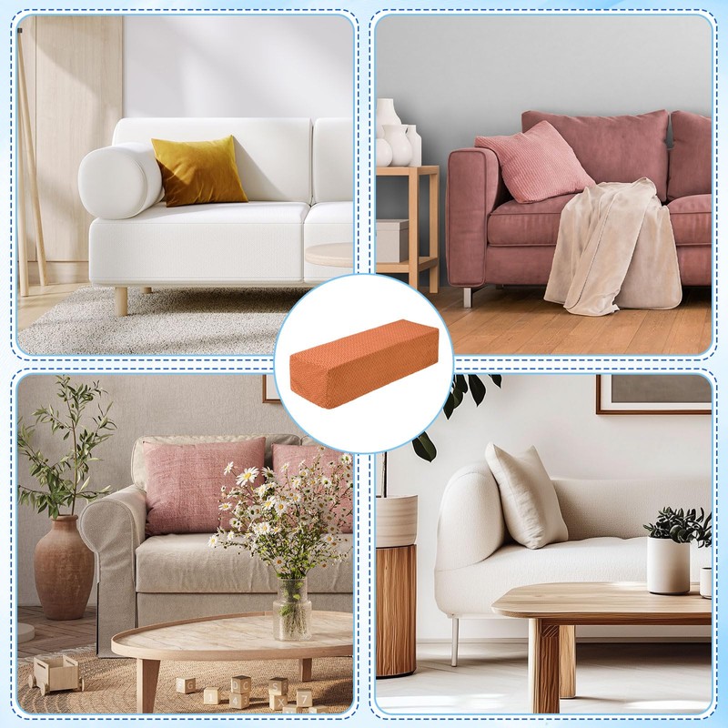 uxcell 4Pcs Stretch Armrest Covers, Polyester Soft Armchair Slipcovers Couch