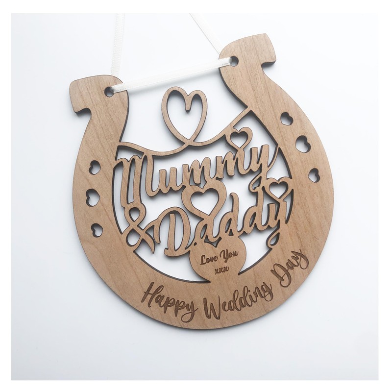 Lucky Wedding Wooden Horseshoe For The Bride And Groom To