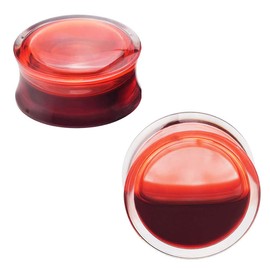 YOFANST Red Liquid Blood Ear Plugs Acrylic Saddle Stretching Tunnels Expander Gauge 5/8 inch