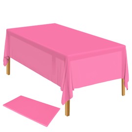 ELECLAND Plastic Table Cover - Hot Pink, 137 x 274 cm Rectangle Tablecloth for Indoor/Outdoor Parties