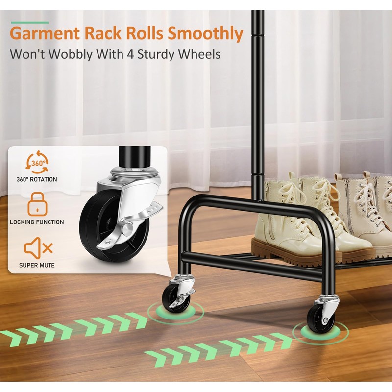 SLEEPING LAMB Heavy Duty Clothing Racks for Hanging Clothes Rack,