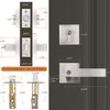 Probrico Square Entrance Lever with Double Cylinder Deadbolt Set Keyed