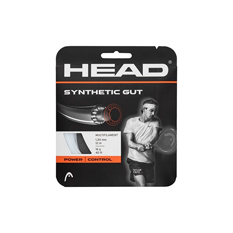 HEAD Synthetic Gut Tennis String Full Set, 17 Gauge, White,