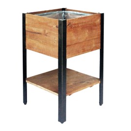 Grapevine PL10003 Urban Garden Tall FSC Recycled Wood and Metal Planter with Shelf
