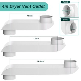 Telescoping Dryer Vent Kit, Upgraded 304 Stainless Steel Dryer Vent with Clamp and Foil Tape, Adjustable Periscope Dryer Vent for Tight space duct dryer vent pipe 4 Inch dryer exhaust vent (White)