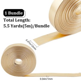 GORGECRAFT 5m x 12mm Metallic Flat Leather Strap Gold Shiny Pu Leather Strips Glossy Double Sided Imitation Leather Strips Beading String Threads Rope for Belt Necklace Bracelet Jewelry Making