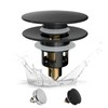 Hibbent Universal Sink Plug Black (1.1-1.81 inches/30-46 mm), Elegant Brass