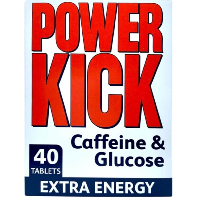 Powerkick Caffeine & Glucose Supplements - 40 Tablets (6 Packs
