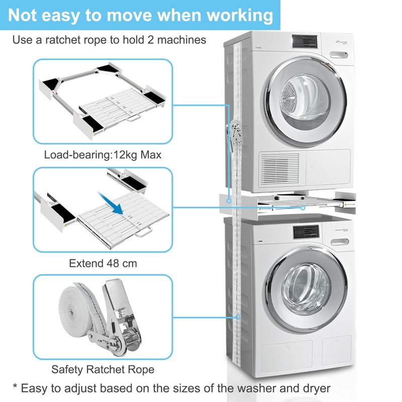 Kiss Core Washer Dryer Stacking Kit, Universal Washer Dryer Stacking